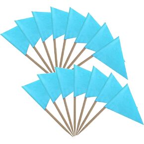 Black Triangle Toothpick Stick Flag Small Mini Black Blank Pennant Cupcake Toppers Flags DIY Color Graffiti Decoration Flags (100 pcs)