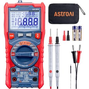 AstroAI Digital Multimeter Tester TRMS 20000 Counts with Higher Resolution Auto-Ranging Voltmeter; Accurately Measures Voltage Current Resistance Diodes Continuity Duty-Cycle Capacitance Temperature