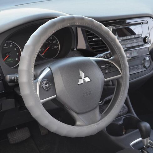 غطاء / واقي عجلة القيادة بمقبض مريح من Motor Trend لعجلات القيادة صغيرة الحجم في السيارات وسيارات الدفع الرباعي والقوارب (13.5-14.5 بوصة) (جلد صناعي من ألياف الكربون (أسود)) in Saudi Arabia