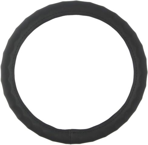 غطاء / واقي عجلة القيادة بمقبض مريح من Motor Trend لعجلات القيادة صغيرة الحجم في السيارات وسيارات الدفع الرباعي والقوارب (13.5-14.5 بوصة) (جلد صناعي من ألياف الكربون (أسود)) in Kuwait