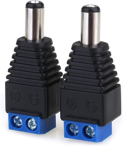 2PCS 12V 5.5mm x 2.1mm DC Power Connector Adapter, JEEUE 12/24V Male Power Jack Socket for Led Strip CCTV Security Camera Cable Wire Ends Plug Barrel in Saudi Arabia