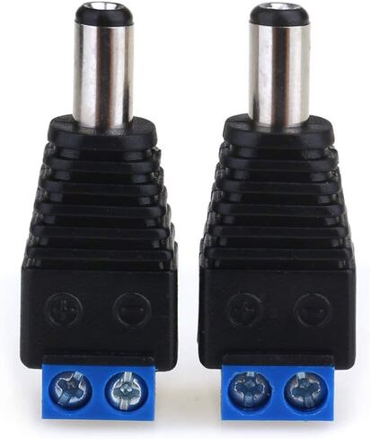 2PCS 12V 5.5mm x 2.1mm DC Power Connector Adapter, JEEUE 12/24V Male Power Jack Socket for Led Strip CCTV Security Camera Cable Wire Ends Plug Barrel in Saudi Arabia