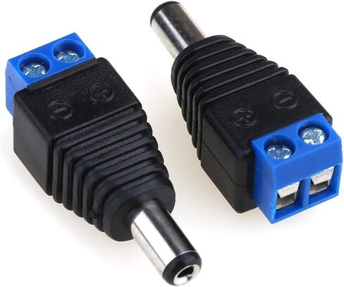 2PCS 12V 5.5mm x 2.1mm DC Power Connector Adapter, JEEUE 12/24V Male Power Jack Socket for Led Strip CCTV Security Camera Cable Wire Ends Plug Barrel in Saudi Arabia