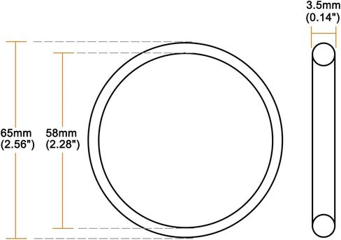 uxcell Fluorine Rubber O-Rings, 60mm OD 53mm ID 3.5mm Width FKM Seal Gasket for Machinery Plumbing, Green, Pack of 1 in Saudi Arabia