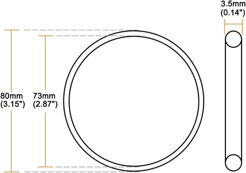 uxcell Fluorine Rubber O-Rings, 60mm OD 53mm ID 3.5mm Width FKM Seal Gasket for Machinery Plumbing, Green, Pack of 1 in Saudi Arabia