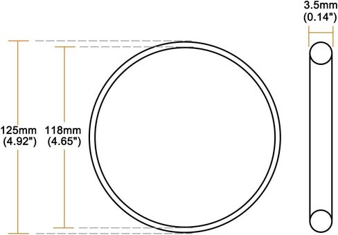uxcell Fluorine Rubber O-Rings, 60mm OD 53mm ID 3.5mm Width FKM Seal Gasket for Machinery Plumbing, Green, Pack of 1 in Saudi Arabia