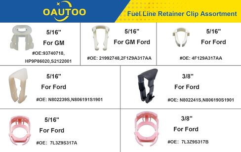 تشكيلة مشبك تثبيت خط الوقود من OAUTOO 140 قطعة لسيارة Ford GM in Saudi Arabia
