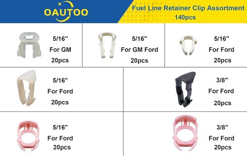تشكيلة مشبك تثبيت خط الوقود من OAUTOO 140 قطعة لسيارة Ford GM in Saudi Arabia