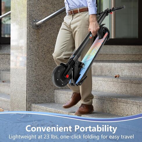 سكوتر كهربائي كاروما للبالغين، نطاق أقصى 15.5 ميل، قوة 15.5 ميل في الساعة بواسطة محرك 250 وات، سكوتر كهربائي قابل للطي للبالغين والمراهقين، سكوتر إلكتروني مع شاشة LED in Kuwait