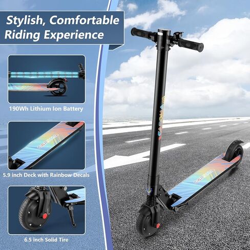 سكوتر كهربائي كاروما للبالغين، نطاق أقصى 15.5 ميل، قوة 15.5 ميل في الساعة بواسطة محرك 250 وات، سكوتر كهربائي قابل للطي للبالغين والمراهقين، سكوتر إلكتروني مع شاشة LED in Kuwait