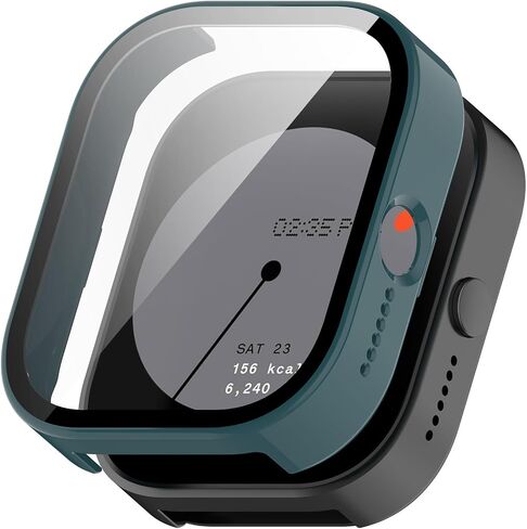 حافظة مخصصة لـ CMF Watch Pro Frame PC غطاء واقٍ مع طبقة من الزجاج المقسى لـ CMF Watch Pro (D395) ملحقات واقيات شاشة الساعة الذكية (أسود وأخضر) in Saudi Arabia