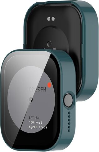 حافظة مخصصة لـ CMF Watch Pro Frame PC غطاء واقٍ مع طبقة من الزجاج المقسى لـ CMF Watch Pro (D395) ملحقات واقيات شاشة الساعة الذكية (أسود وأخضر) in Saudi Arabia