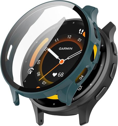 مخصص لواقي الشاشة Garmin Venu 3 مع طبقة من الزجاج المقسى ومصد الكمبيوتر الصلب وغطاء كامل لملحقات الساعة الذكية لحافظة Garmin Venu 3 (أسود وأزرق داكن وأخضر) in Kuwait