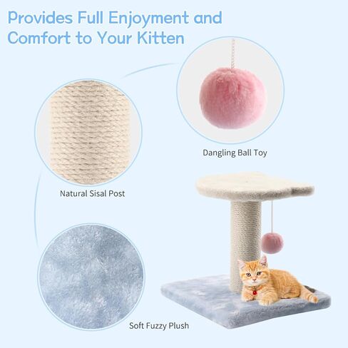 عمود خدش القطط، أداة خدش لطيفة للقطط الداخلية مع السيزال الطبيعي، برج شجرة القطط الصغيرة مع كرة لعبة للقطط الداخلية والقطط الصغيرة in Kuwait
