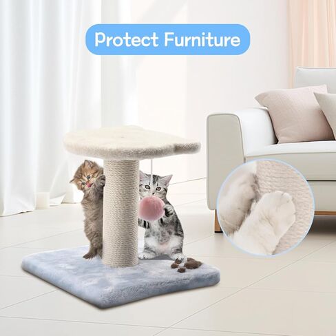 عمود خدش القطط، أداة خدش لطيفة للقطط الداخلية مع السيزال الطبيعي، برج شجرة القطط الصغيرة مع كرة لعبة للقطط الداخلية والقطط الصغيرة in Kuwait