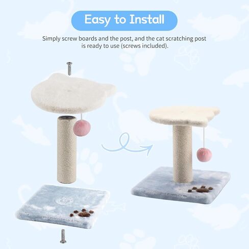 عمود خدش القطط، أداة خدش لطيفة للقطط الداخلية مع السيزال الطبيعي، برج شجرة القطط الصغيرة مع كرة لعبة للقطط الداخلية والقطط الصغيرة in Kuwait