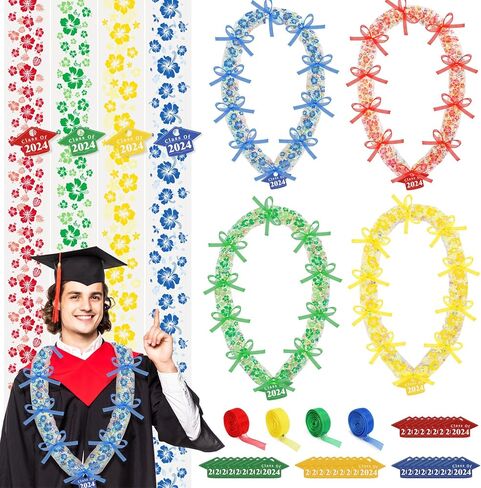 NNG 36 مجموعة من أدوات صنع حلوى التخرج من فئة 2024 من أكياس حلوى هاواي للتخرج، مجموعة أنابيب حلوى لي هدية شريط هدية لمستلزمات حفلات التخرج in Kuwait