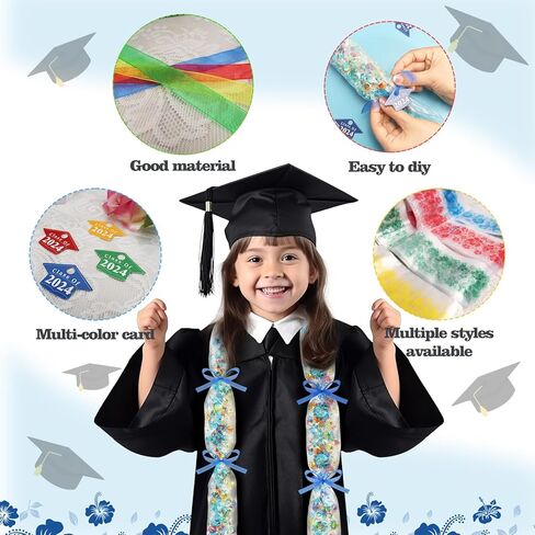 NNG 36 مجموعة من أدوات صنع حلوى التخرج من فئة 2024 من أكياس حلوى هاواي للتخرج، مجموعة أنابيب حلوى لي هدية شريط هدية لمستلزمات حفلات التخرج in Kuwait