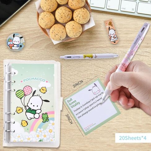 مجموعة قرطاسية للوازم المدرسية من بوشاكو، بما في ذلك مقلمة دفتر الملاحظات والأقلام الهلامية وملصقات سلسلة المفاتيح وبطاقة الهوية وحامل الحبل ودفاتر الملاحظات وشارات الدبوس المرجعية، مجموعة قرطاسية Kawaii لطيفة in Kuwait