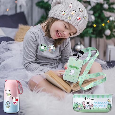 مجموعة قرطاسية للوازم المدرسية من بوشاكو، بما في ذلك مقلمة دفتر الملاحظات والأقلام الهلامية وملصقات سلسلة المفاتيح وبطاقة الهوية وحامل الحبل ودفاتر الملاحظات وشارات الدبوس المرجعية، مجموعة قرطاسية Kawaii لطيفة in Kuwait