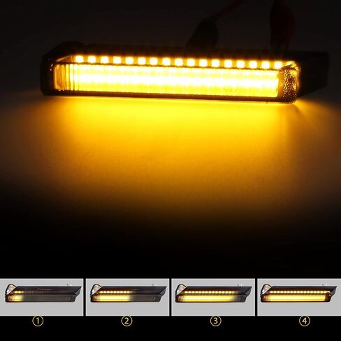 Partsam كهرماني متسلسل LED مرآة جانبية بدوره إشارة ضوء مدخن يمين يسار مصابيح 36 LED متوافق مع F150 إكسبيديشن رابتور لينكولن مارك LT، تصميم أضواء LED المتدفقة العنبر التوصيل والتشغيل in Saudi Arabia