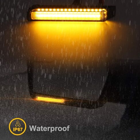 Partsam كهرماني متسلسل LED مرآة جانبية بدوره إشارة ضوء مدخن يمين يسار مصابيح 36 LED متوافق مع F150 إكسبيديشن رابتور لينكولن مارك LT، تصميم أضواء LED المتدفقة العنبر التوصيل والتشغيل in Saudi Arabia
