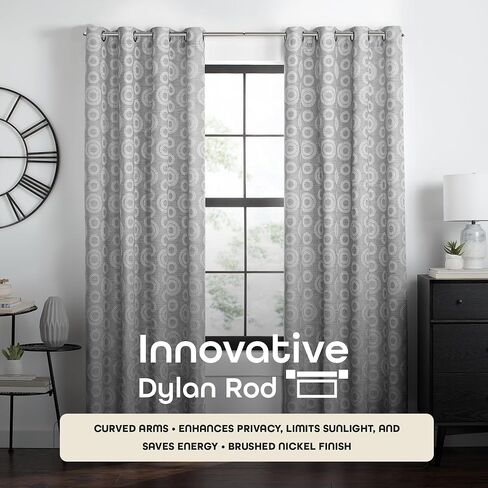 Innovative Brent Swing Arm Window Curtain Rod, Bronze - 1/2" Rod Diameter Fits Windows Size 20" - 36" - Stainless Steel Heavy Duty Drapery Rods for Bedroom, Living Room, Kitchen & Bathroom in Kuwait