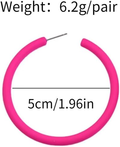 80 90s ريترو النيون هوب أقراط موضة لون الحلوى أقراط كبيرة للنساء الفتيات الاكريليك الملونة حفلة مجوهرات بسيطة in Kuwait