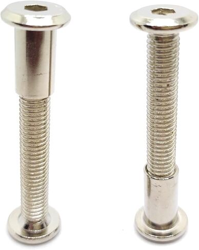 عمود لولبي مناسب لقطر الثقب 3/8 بوصة (10 مم)، ذكر M8x40mm أنثى 18 مم براغي ربط محرك سداسي للأثاث الخشبي والجلدي، طلاء من الفولاذ الكربوني بالنيكل 5 مجموعات in Kuwait