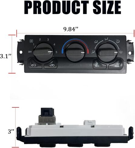 599-218 لوحة وحدة التحكم في المناخ الأمامي، مفتاح تحكم في السخان لـ 1999-2002 Chevy Tahoe Avalanche Suburban Silverado 1500 2500 3500 HD، GMC Yukon Sierra 1500 2500 3500 HD in Kuwait