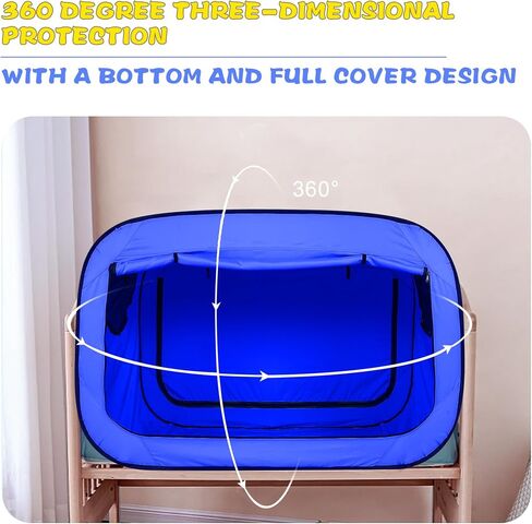 Poray Pop Up Baby Bed Tent Privacy Tent for Toddler Sleeping with 2 Zipper Doors,Breathable Mesh Windows and Portable Carry Bag (deep Blue) in Kuwait