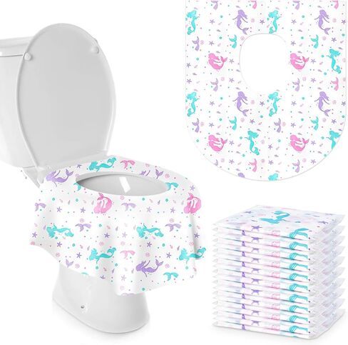20 قطعة من أغطية مقاعد المراحيض من القماش غير المنسوج من NEAGLORY، مغلفة بشكل فردي، أغطية مقاومة للماء للبالغين والأطفال الصغار والأطفال، لتغطية كاملة على المرحاض، والتدريب على استخدام المرحاض في الحمامات العامة in Kuwait