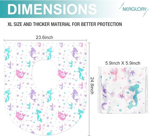 20 قطعة من أغطية مقاعد المراحيض من القماش غير المنسوج من NEAGLORY، مغلفة بشكل فردي، أغطية مقاومة للماء للبالغين والأطفال الصغار والأطفال، لتغطية كاملة على المرحاض، والتدريب على استخدام المرحاض في الحمامات العامة in Kuwait
