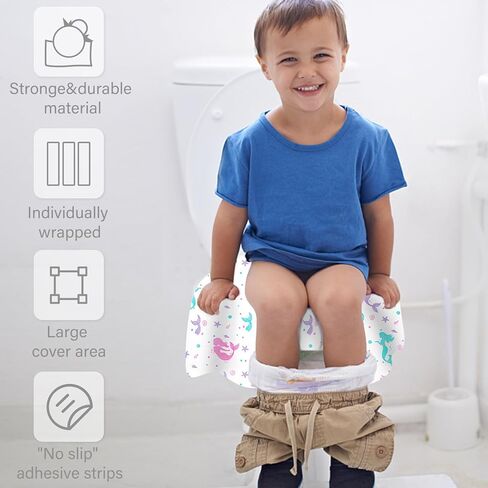 20 قطعة من أغطية مقاعد المراحيض من القماش غير المنسوج من NEAGLORY، مغلفة بشكل فردي، أغطية مقاومة للماء للبالغين والأطفال الصغار والأطفال، لتغطية كاملة على المرحاض، والتدريب على استخدام المرحاض في الحمامات العامة in Kuwait