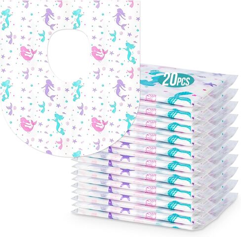 20 قطعة من أغطية مقاعد المراحيض من القماش غير المنسوج من NEAGLORY، مغلفة بشكل فردي، أغطية مقاومة للماء للبالغين والأطفال الصغار والأطفال، لتغطية كاملة على المرحاض، والتدريب على استخدام المرحاض في الحمامات العامة in Kuwait