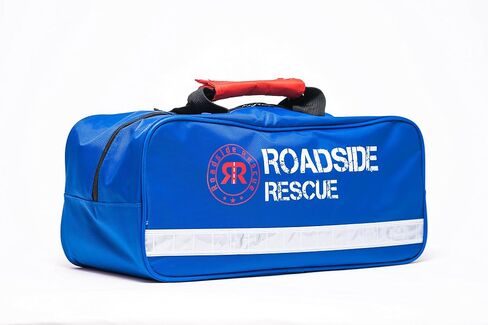 Roadside Emergency Assistance Car Kit - Packed 110 Premium Pieces & Rugged Bag - Car, Truck & RV • Auto Emergency Safety Kit with Heavy Duty Jumper Cables • HD Tow Strap • Safety Triangle • First Aid in Saudi Arabia