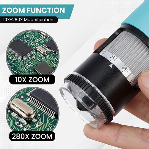 مجهر HDMI رقمي مستقطب الكل في واحد من AmScope 2.1 ميجابكسل مع تكبير 10X-280X وإضاءة LED وحامل معدني للفحص الصناعي والتصنيع والهوايات HHD2100HD-P in Kuwait