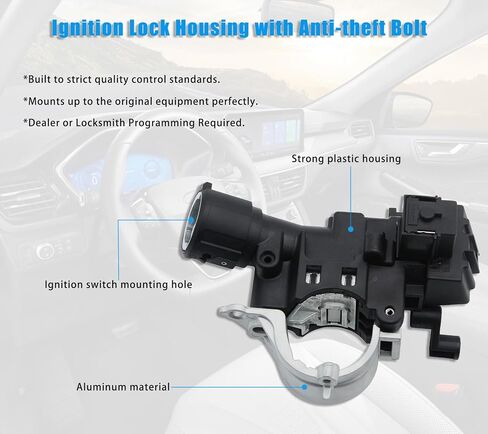 غطاء قفل الإشعال متوافق مع 2008-2012 Ford Escape، 2009-2011 Ford Focus، 2008-2011 Mazda Tribute، 2008-2010 Mercury Mariner، Repalces # 989-019، 9L8Z-3511-A، 9L8Z3511A in Saudi Arabia
