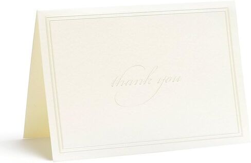 Gartner Studios Pearl Ivory Thank You Cards, 3.5" x 5", Set of 50, Includes Envelopes (61505) in Saudi Arabia
