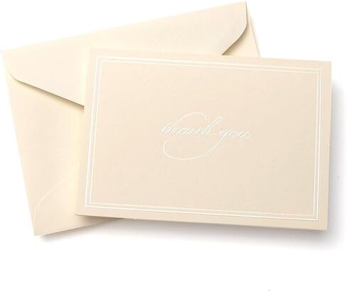 Gartner Studios Pearl Ivory Thank You Cards, 3.5" x 5", Set of 50, Includes Envelopes (61505) in Saudi Arabia
