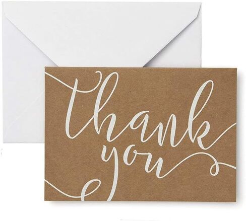 Gartner Studios Pearl Ivory Thank You Cards, 3.5" x 5", Set of 50, Includes Envelopes (61505) in Saudi Arabia