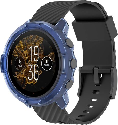 TPU Protector Cases for Suunto 7,Soft Protective Bezel Covers Anti-Shock Cover Accessories for Suunto 7 GPS Smartwatch (Black x 2) in Kuwait