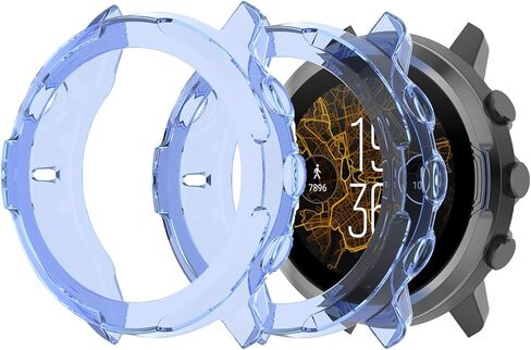 TPU Protector Cases for Suunto 7,Soft Protective Bezel Covers Anti-Shock Cover Accessories for Suunto 7 GPS Smartwatch (Black x 2) in Kuwait