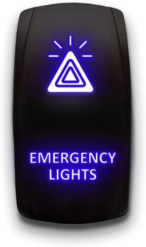 Emergency Lights - Blue - Laser Etched Toggle Switch 20A 12V - Vertical Rocker Switch 5-Pin DPST in Saudi Arabia