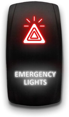 Emergency Lights - Blue - Laser Etched Toggle Switch 20A 12V - Vertical Rocker Switch 5-Pin DPST in Saudi Arabia