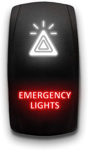 Emergency Lights - Blue - Laser Etched Toggle Switch 20A 12V - Vertical Rocker Switch 5-Pin DPST in Saudi Arabia