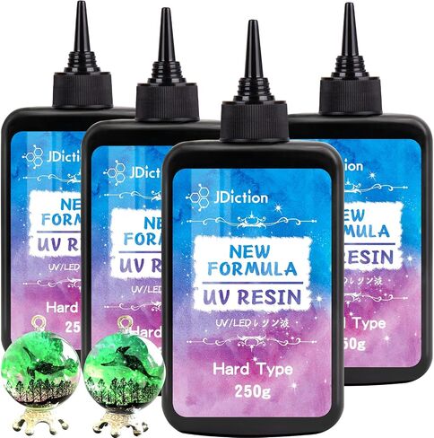 JDiction 1000g UV Resin, New Formula Crystal Clear UV Resin Solar Cure Sunlight Activated Hard UV Resin Kit for Jewelry Making, Casting and Coating DIY Crafts in Saudi Arabia