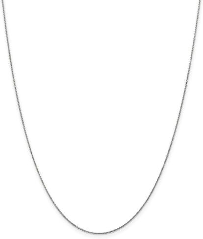 14k White Gold .75mm Solid Cable Chain Necklace in Saudi Arabia