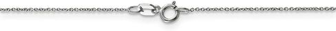 14k White Gold .75mm Solid Cable Chain Necklace in Saudi Arabia