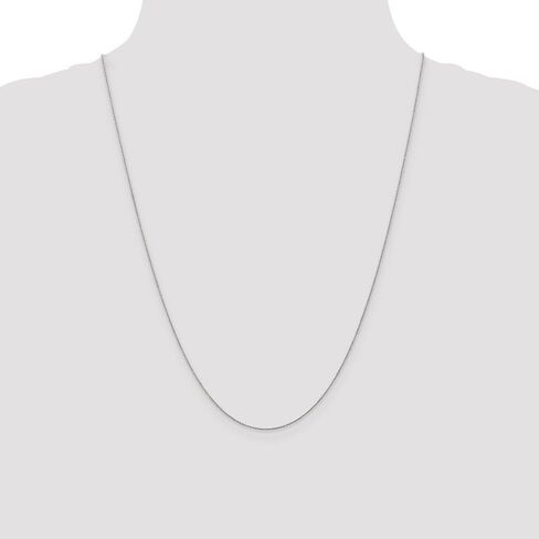 14k White Gold .75mm Solid Cable Chain Necklace in Saudi Arabia